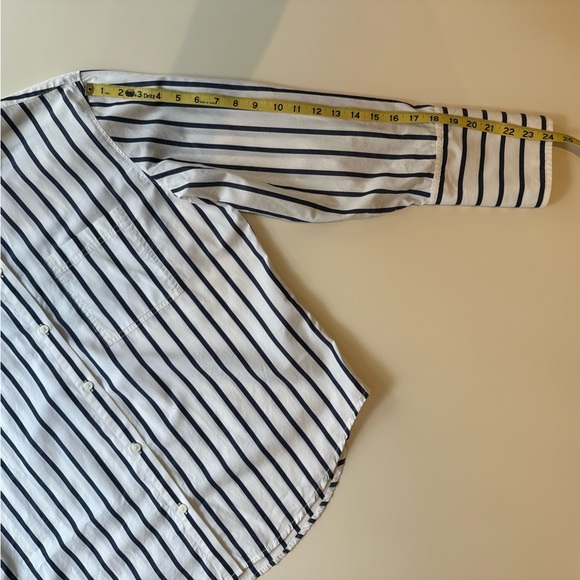 J. Crew White and Blue Striped Button Down Shirt - Picture 7 of 8